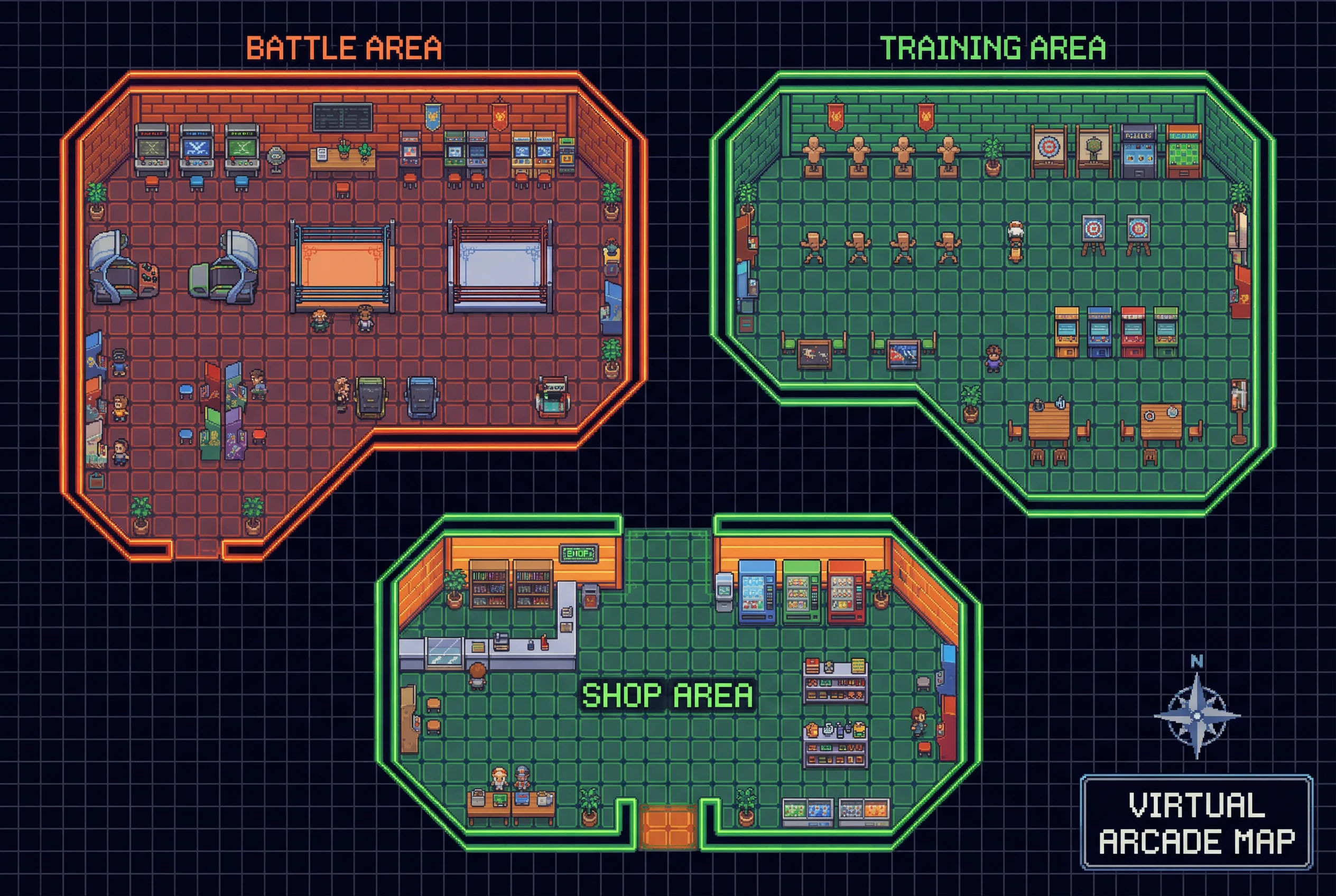 赛博格斗电子竞技场 pg娱乐 虚拟街机厅地图